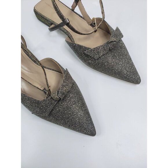 White House Black Market Sparkle Closed Toe Flats in Bronze - Size 10 - Picture 2 of 8